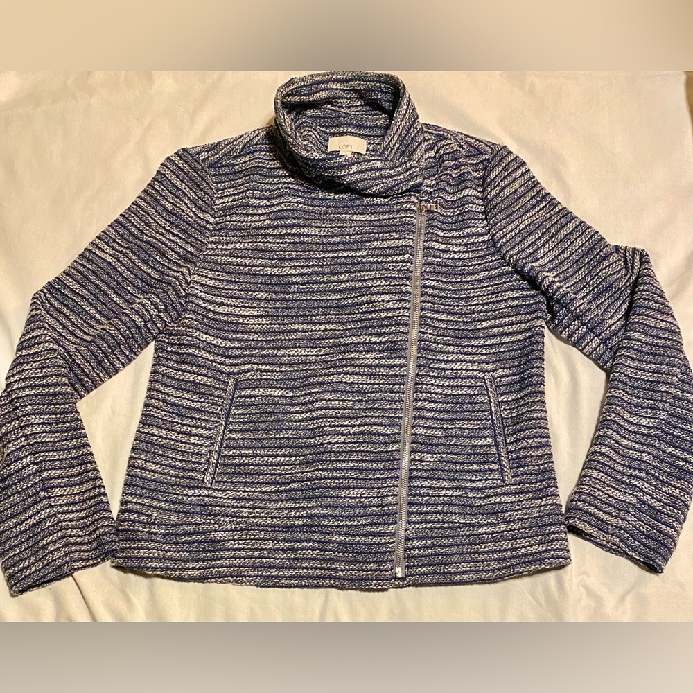 Loft Women’s Size M Asymmetrical Moto Style Knit Jacket